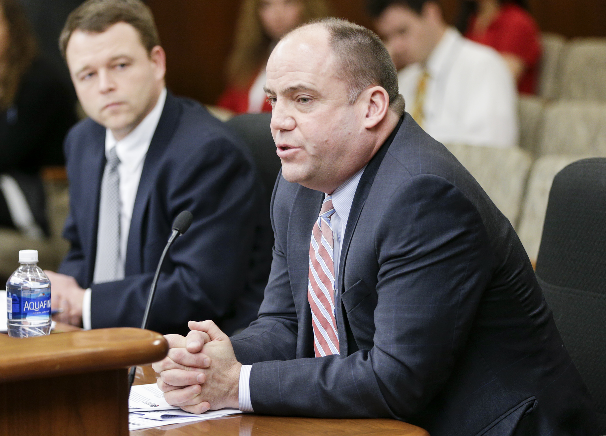 Todd Johnson, executive director of the Minnesota Amateur Sports Commission, provides the House State Government Finance Committee with a commission overview Feb. 1. Photo by Paul Battaglia