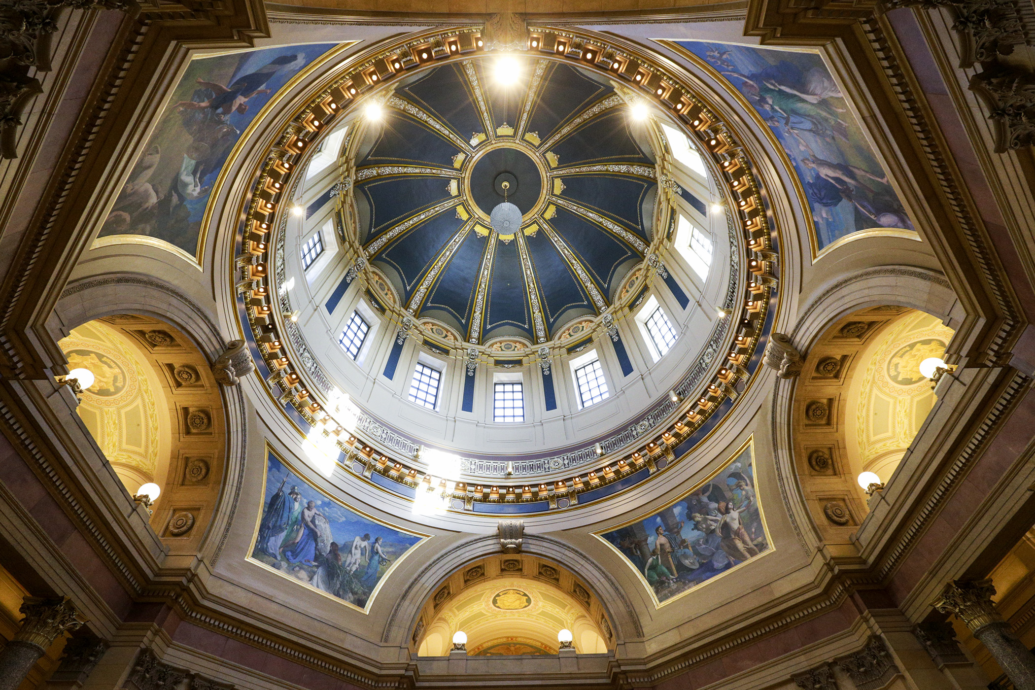 A view of the inside of the Capitol Dome from the Rotunda. Photo by Paul Battaglia