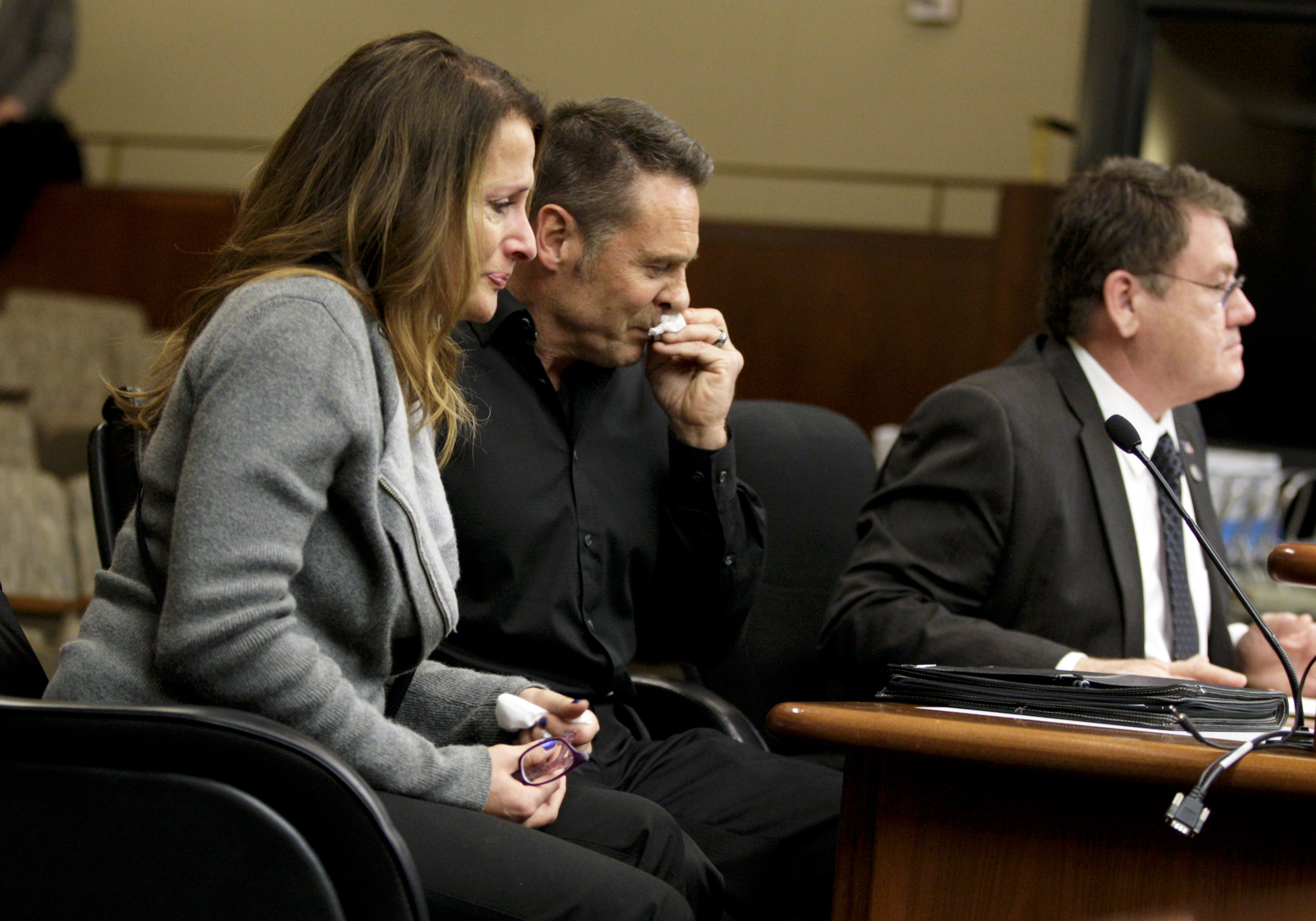 John and Julie Gleason provide emotional testimony March 3 about their son, Colton, who was killed by a recently released offender who had not yet been placed on electronic monitoring. Photo by Paul Battaglia