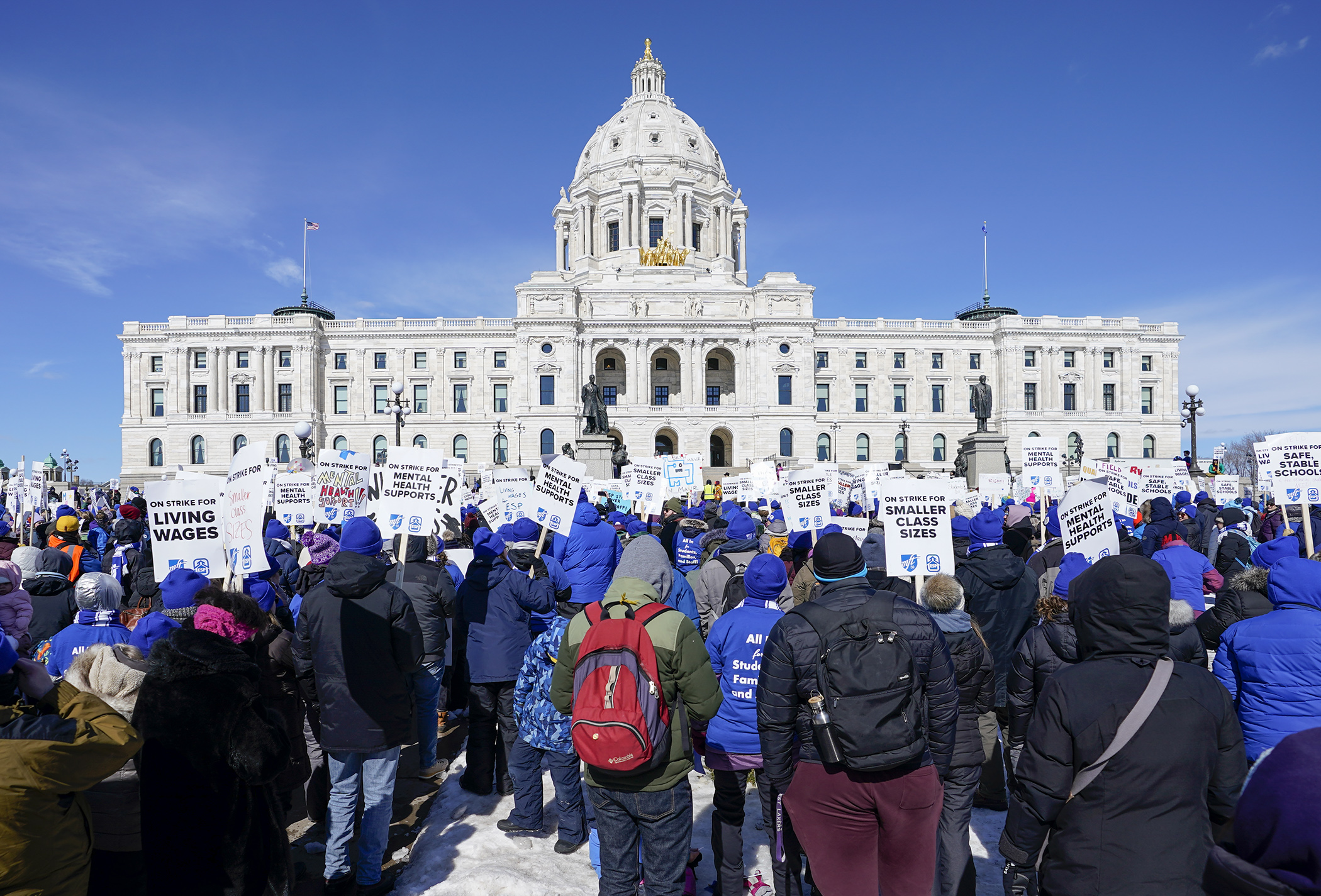 Minneapolis teachers rallied at the State Capitol March 9. (Photo by Paul Battaglia)