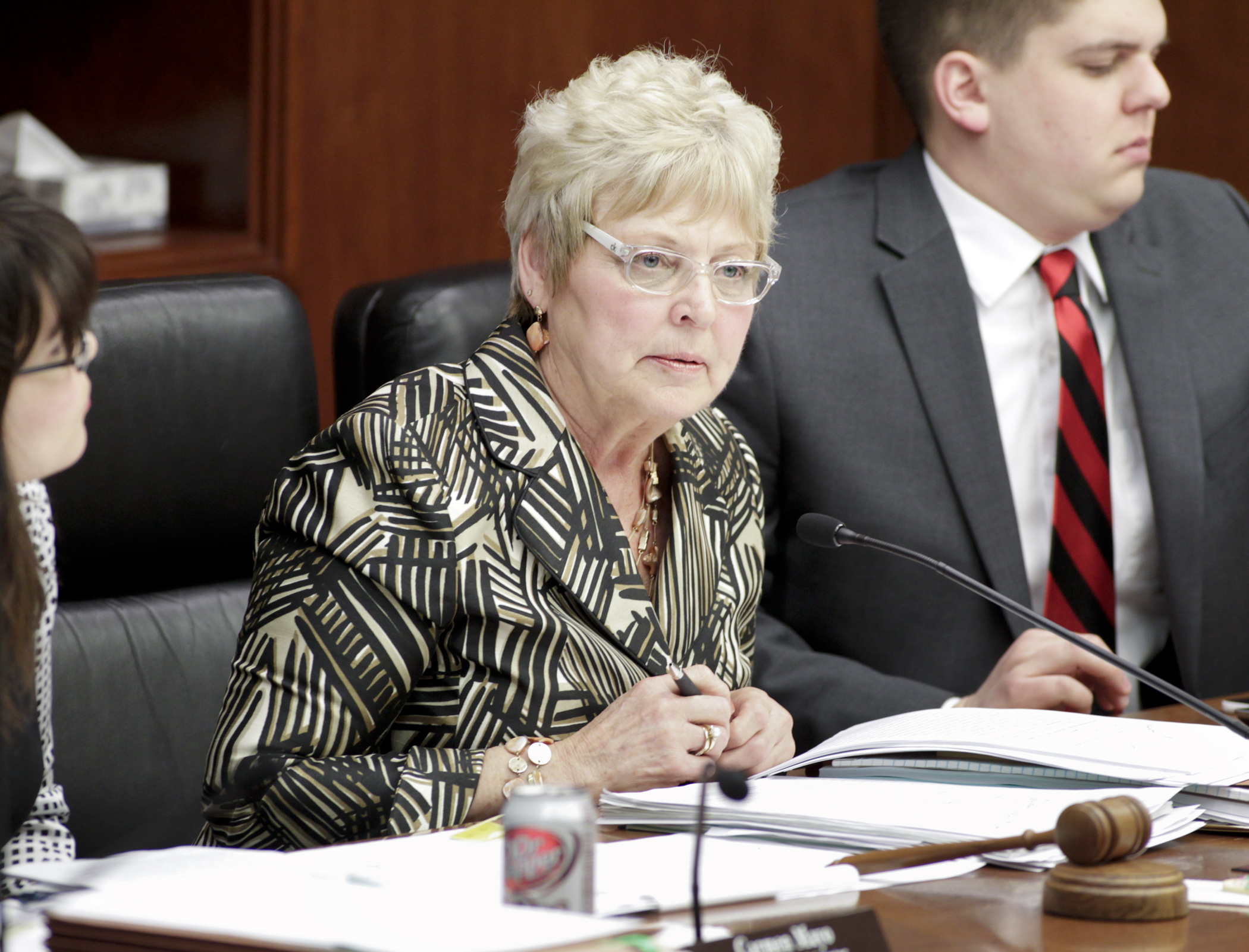 Rep. Sondra Erickson chairs the House Education Innovation Policy Committee March 19 as the omnibus education policy bill is discussed. Photo by Paul Battaglia