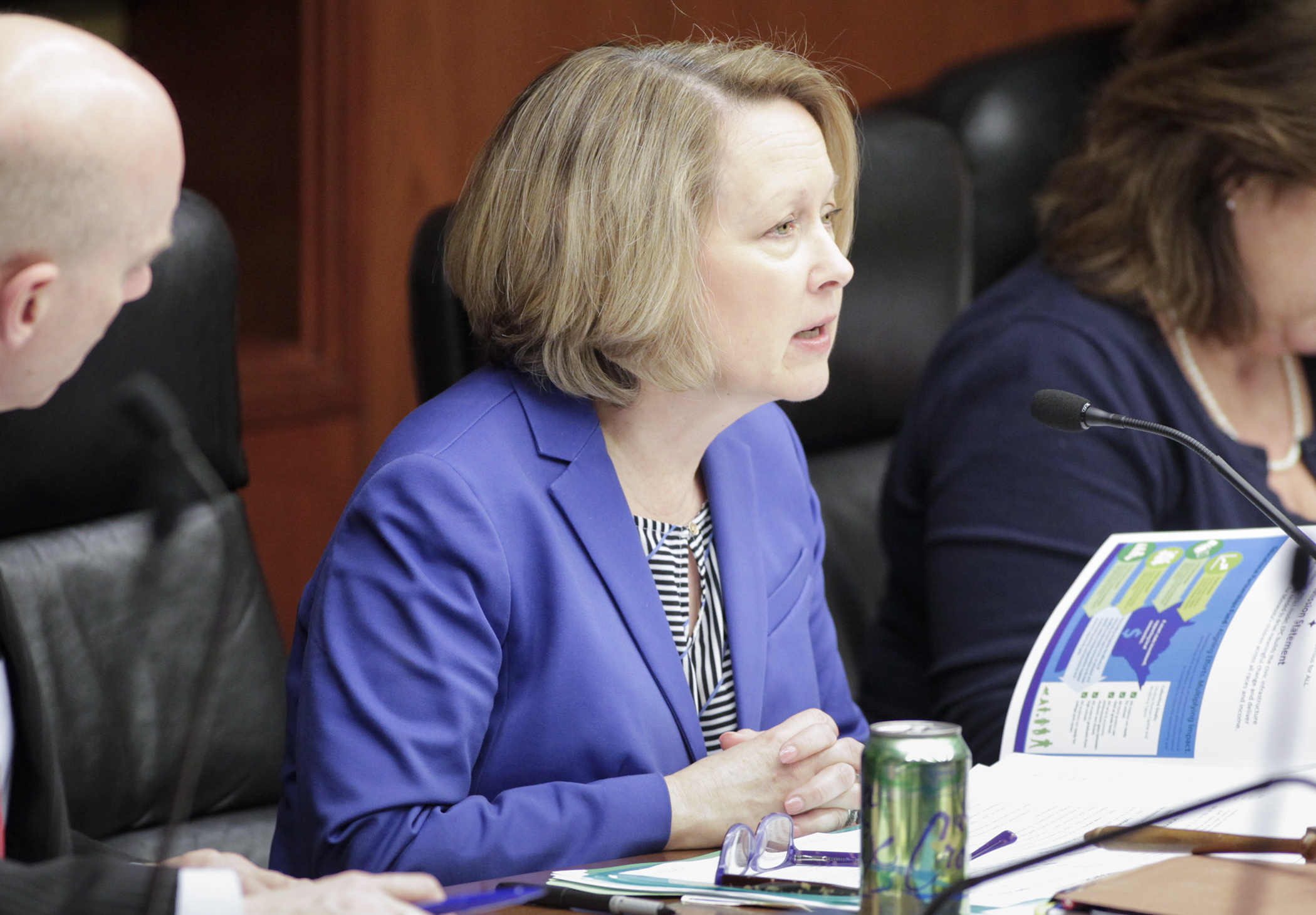 Rep. Jenifer Loon discusses her bill, HF3796, which authorizes school safety facility grants to enhance safety for students and staff, during a House Education Finance Committee hearing March 22. Photo by Paul Battaglia