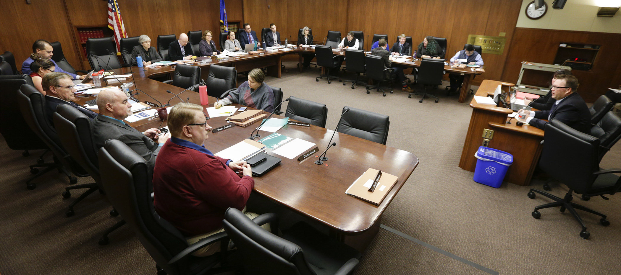 Dennis Olson, commissioner of the Office of Higher Education, updates members of the House Higher Education Finance and Policy Division on the governor’s revised higher education budget recommendation March 26. Photo by Paul Battaglia