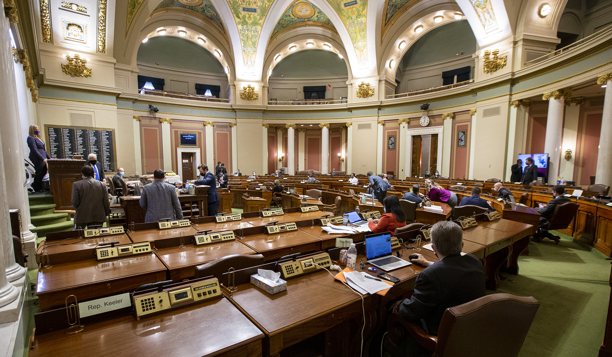 House members listen as debate on SF970 begins April 21. Photo by Paul Battaglia