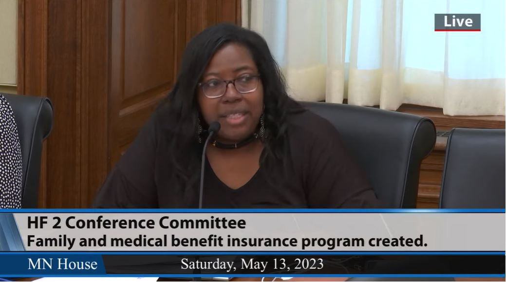 Rep. Ruth Richardson (DFL-Mendota Heights) speaks during the May 13 meeting of the Conference Committee on HF2. (Screenshot)