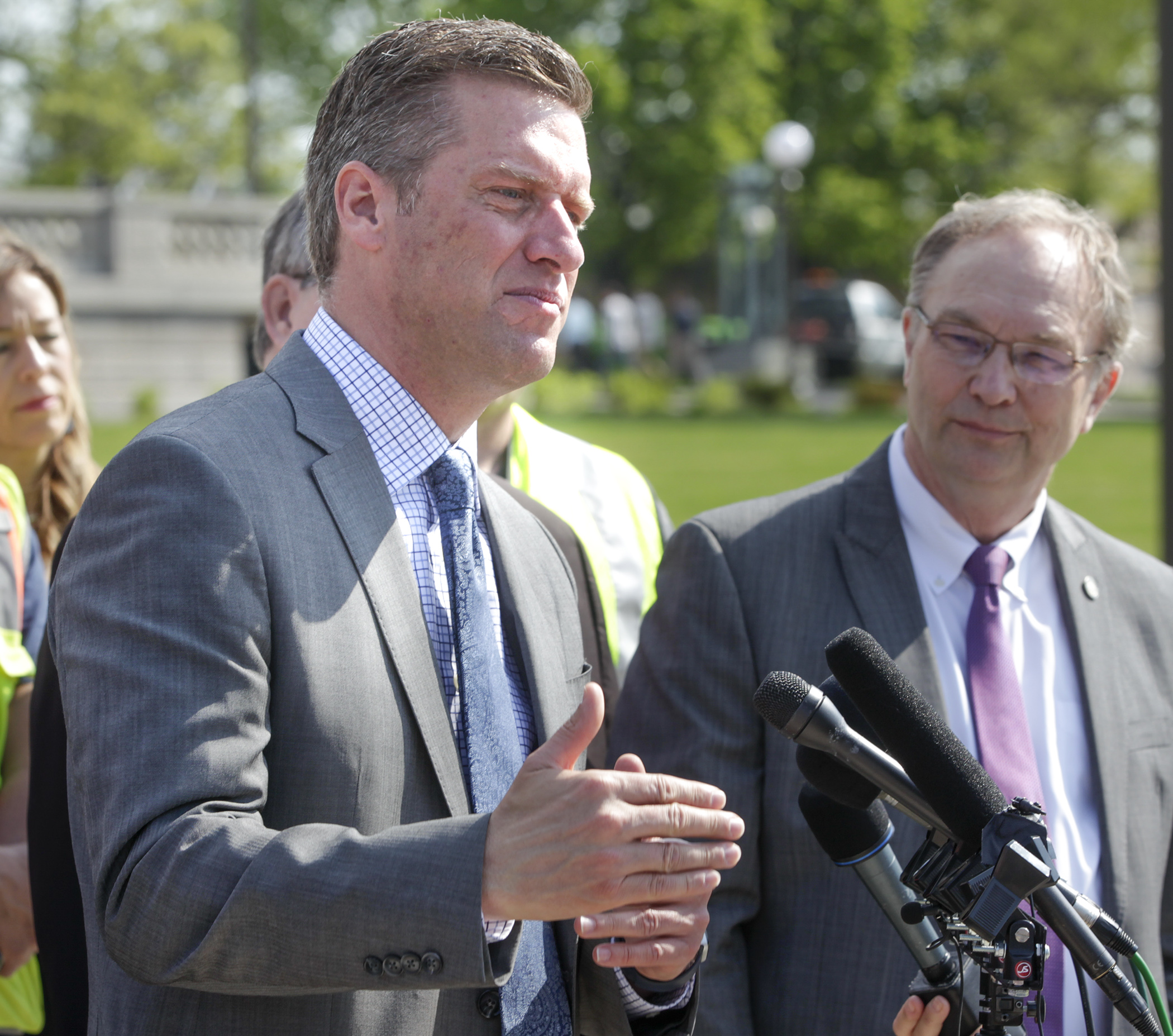 House Speaker Kurt Daudt speaks at a news conference May 17 following Gov. Mark Dayton's veto of the omnibus tax bill. Photo by Paul Battaglia