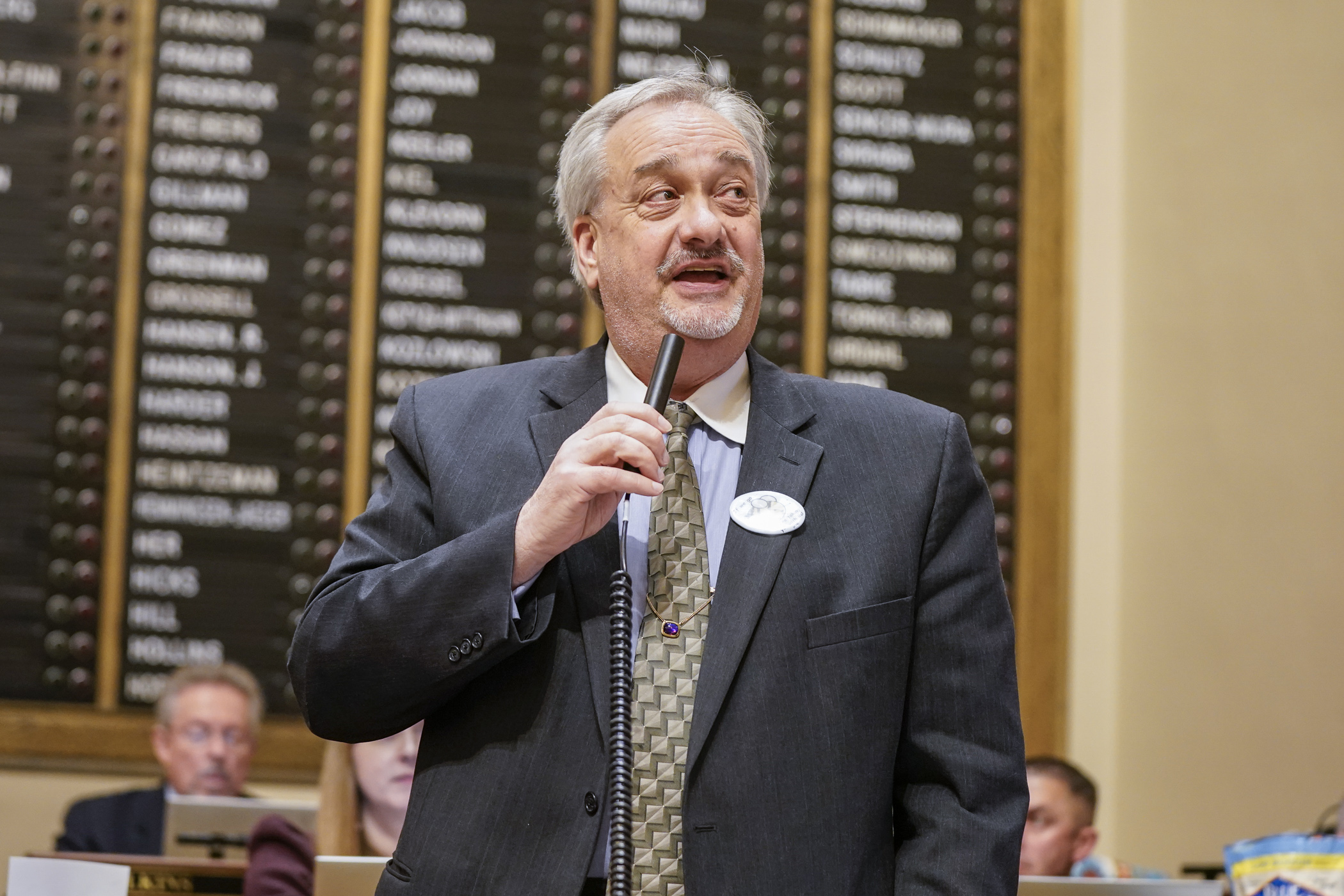 “This is the most significant environment and climate bill in Minnesota history, both in terms of its investment and its reforms,” Rep. Rick Hansen (DFL-South St. Paul) said of HF2310 May 18 on the House Floor. (Photo by Catherine Davis)