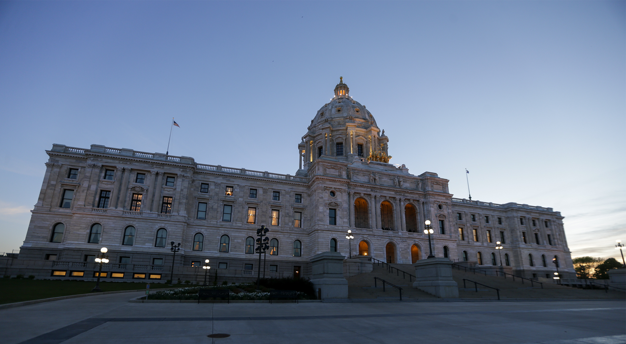 The State Capitol at sunrise May 25. State lawmakers required a nearly 21-hour special session Friday and into Saturday morning to complete the work of sending a new, two-year budget to Gov. Tim Walz's desk. Photo by Paul Battaglia