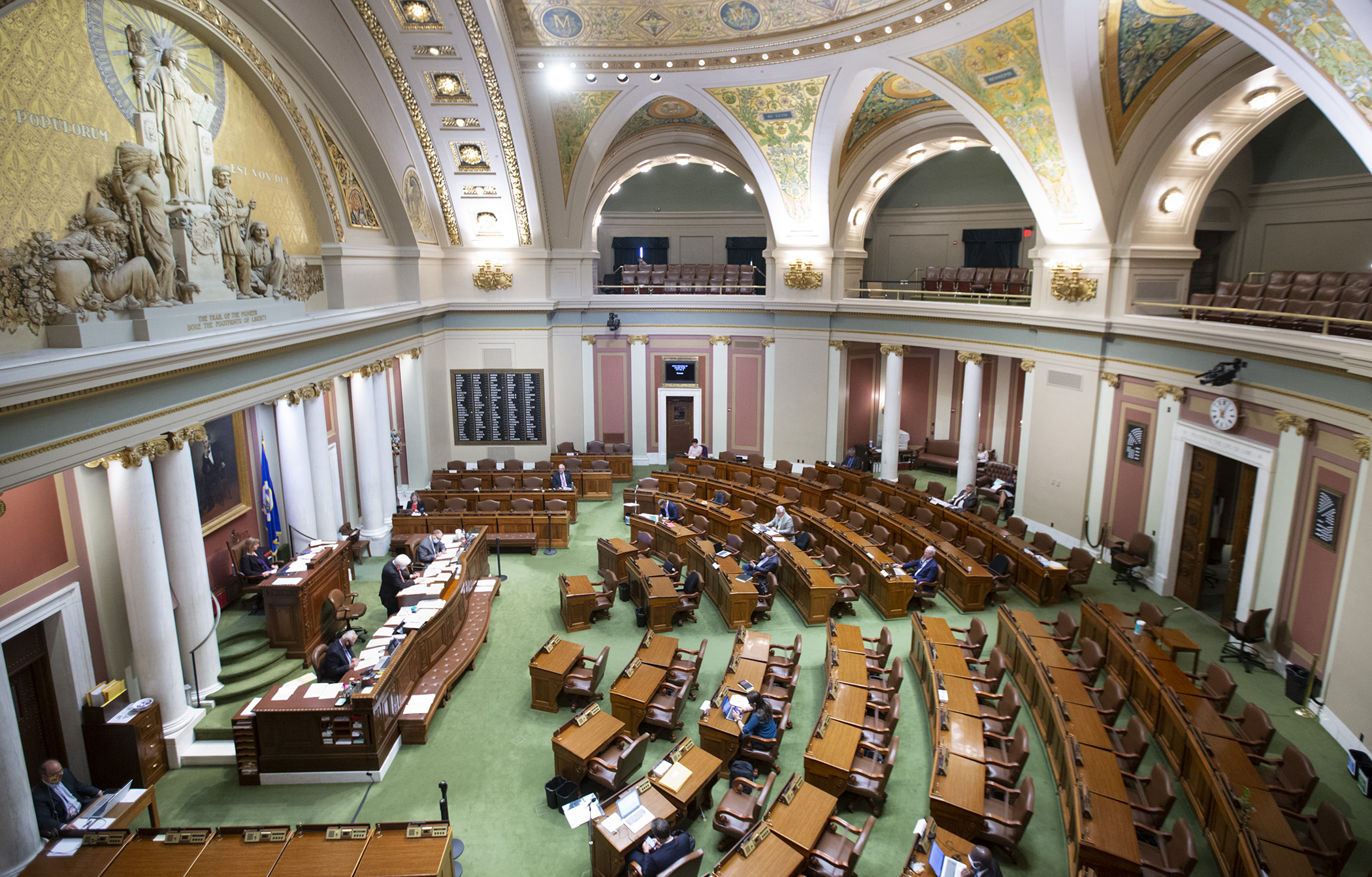 During the June 12 special session, House Minority Leader Kurt Daudt makes opening comments on a resolution he unsuccessfully offered to terminate the peacetime emergency in Minnesota. Photo by Paul Battaglia