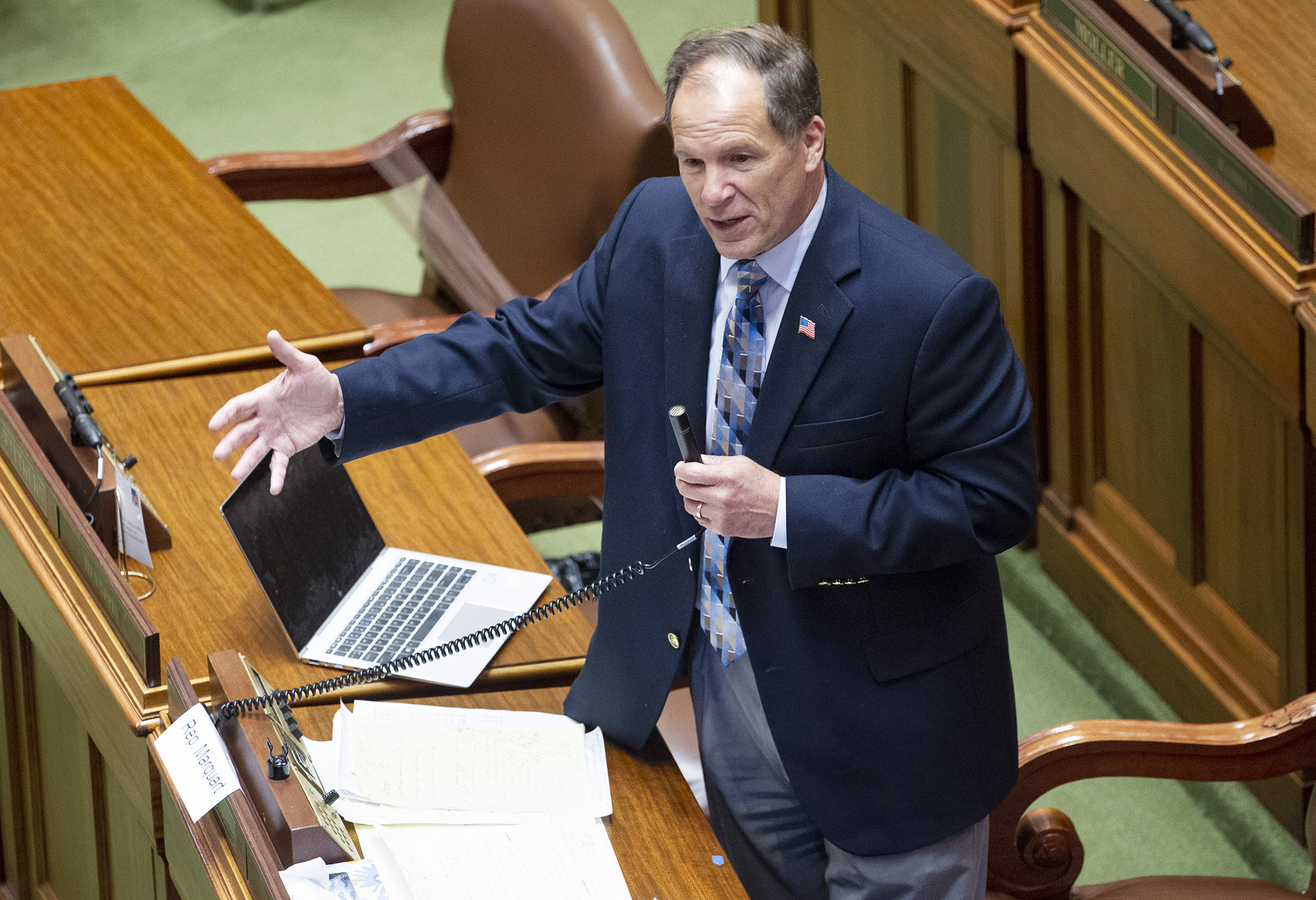 Rep. Paul Marquart speaks on the House Floor during a June 2020 special session. (House Photography file photo)