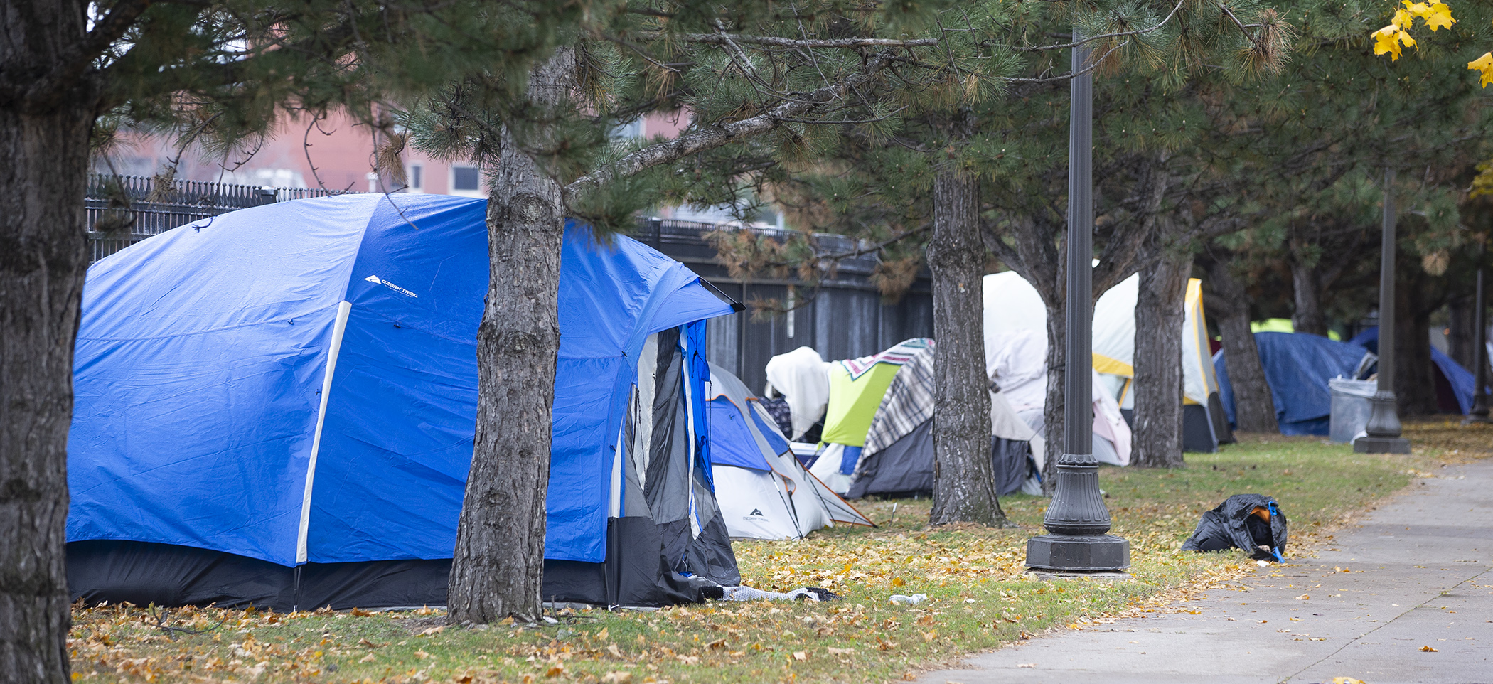 A homeless encampment in St. Paul pictured in 2018. (House Photography file photo)