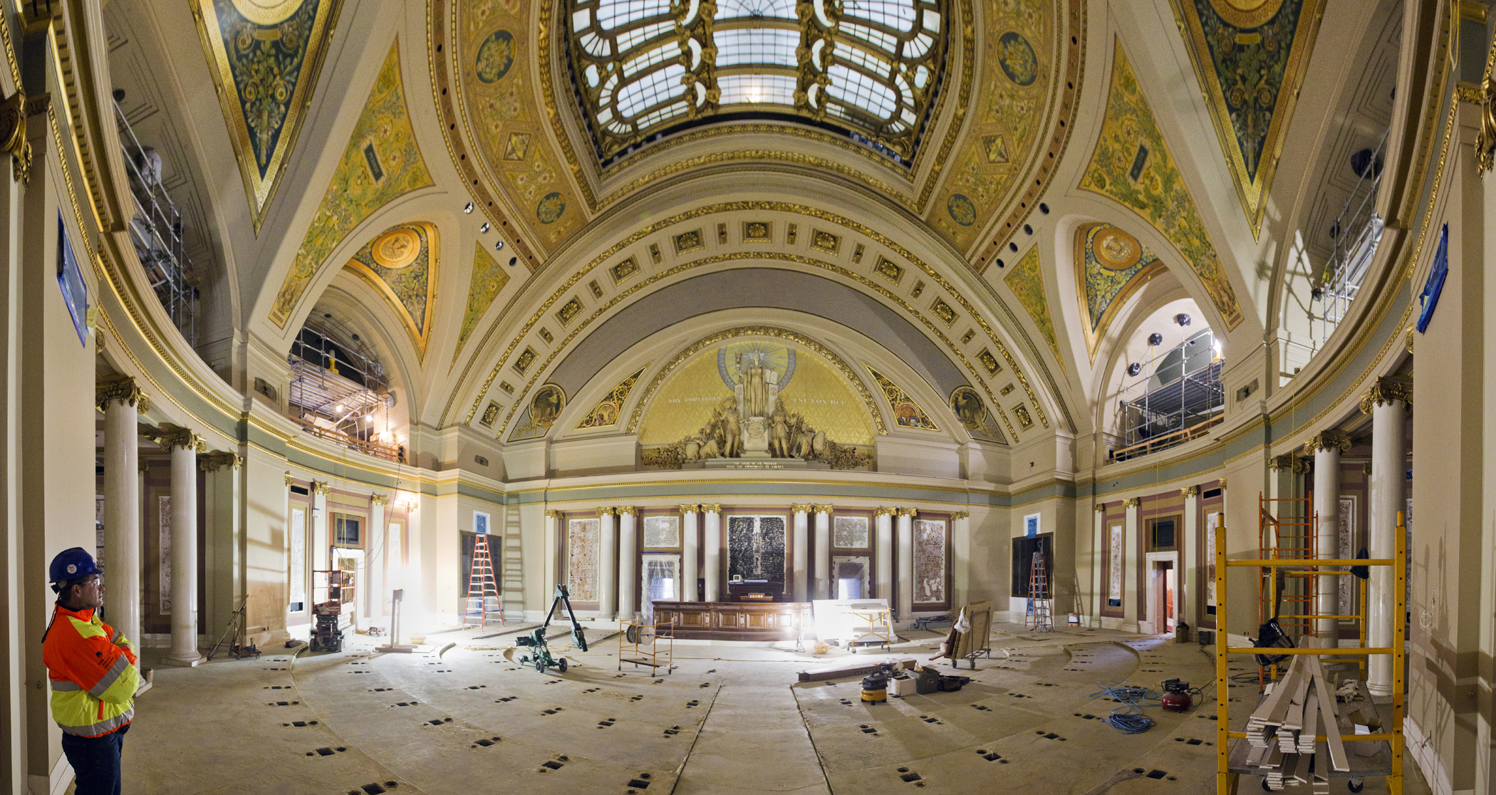 The State Capitol is in the midst of a large-scale restoration project. The House on Thursday passed a bill directing the State Capitol Preservation Commission to develop a re-opening celebration. House Photography file photo