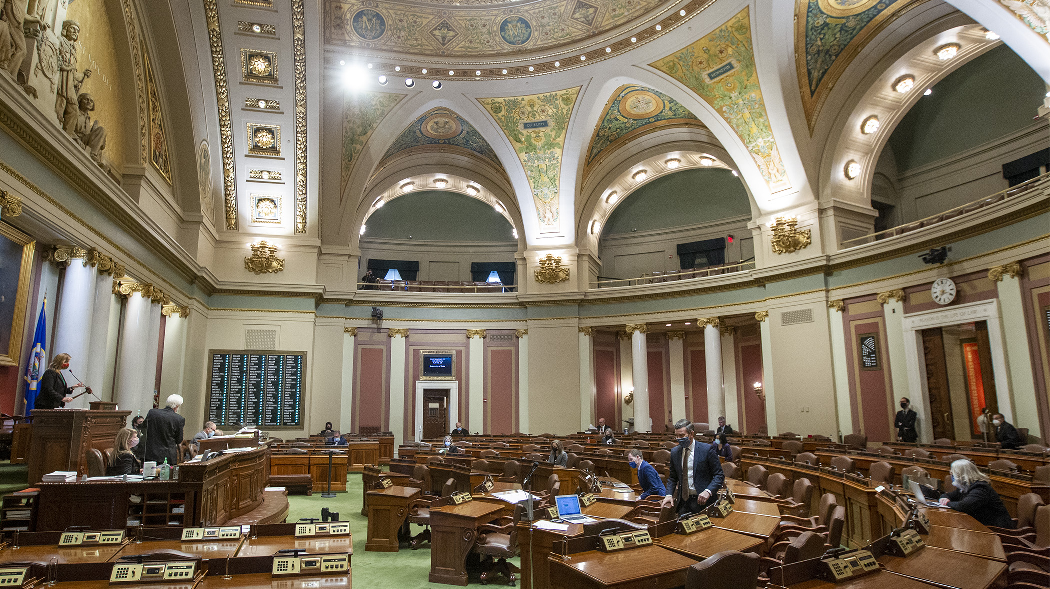 Members finish a roll-call vote during the seventh special session of the year Dec. 14. Most representatives participated remotely. Photo by Paul Battaglia