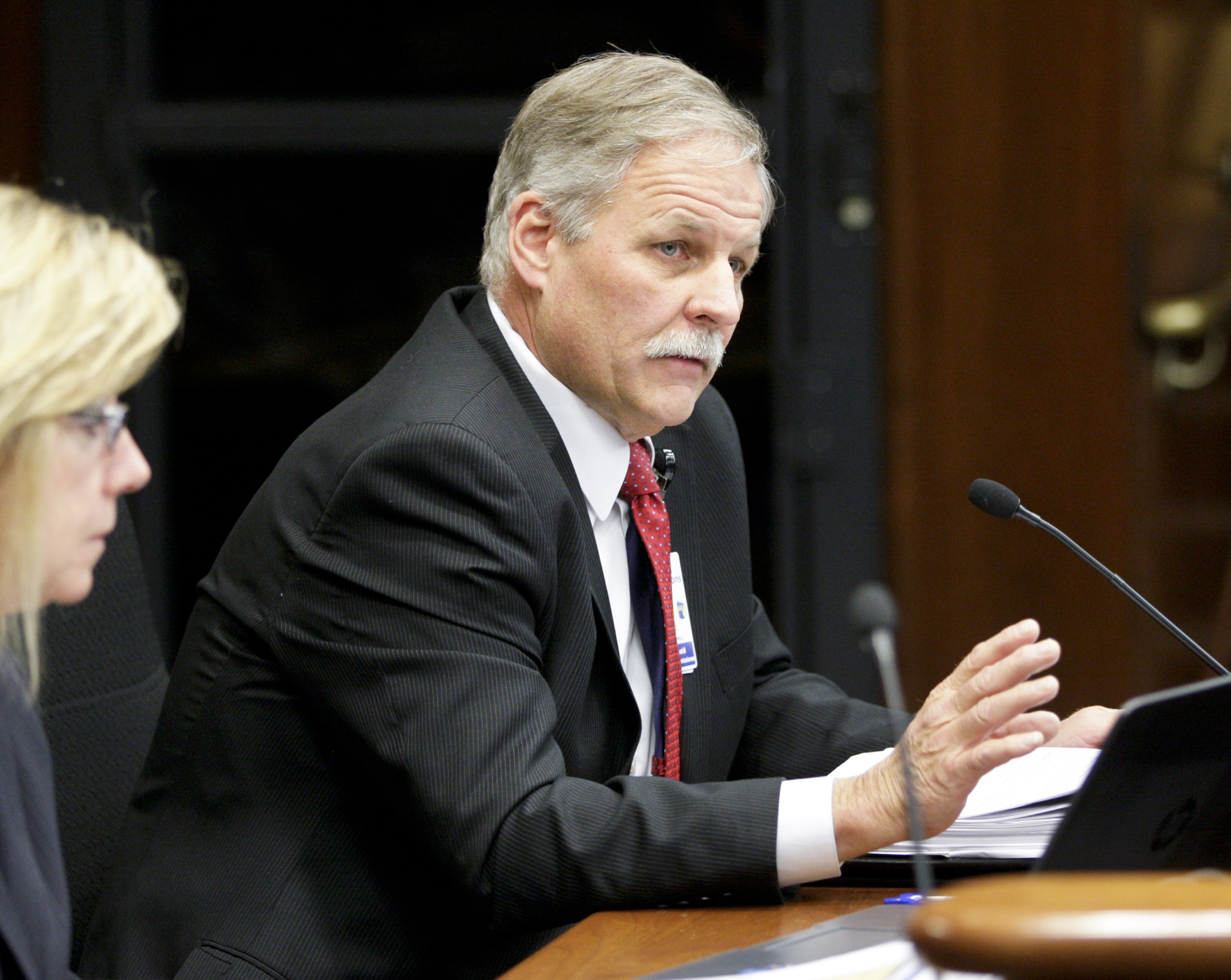 Ron Solheid, Minnesota Department of Corrections deputy commissioner, answers questions during a presentation on probation revocations before the Prison Population Task Force Dec. 18. Photo by Paul Battaglia