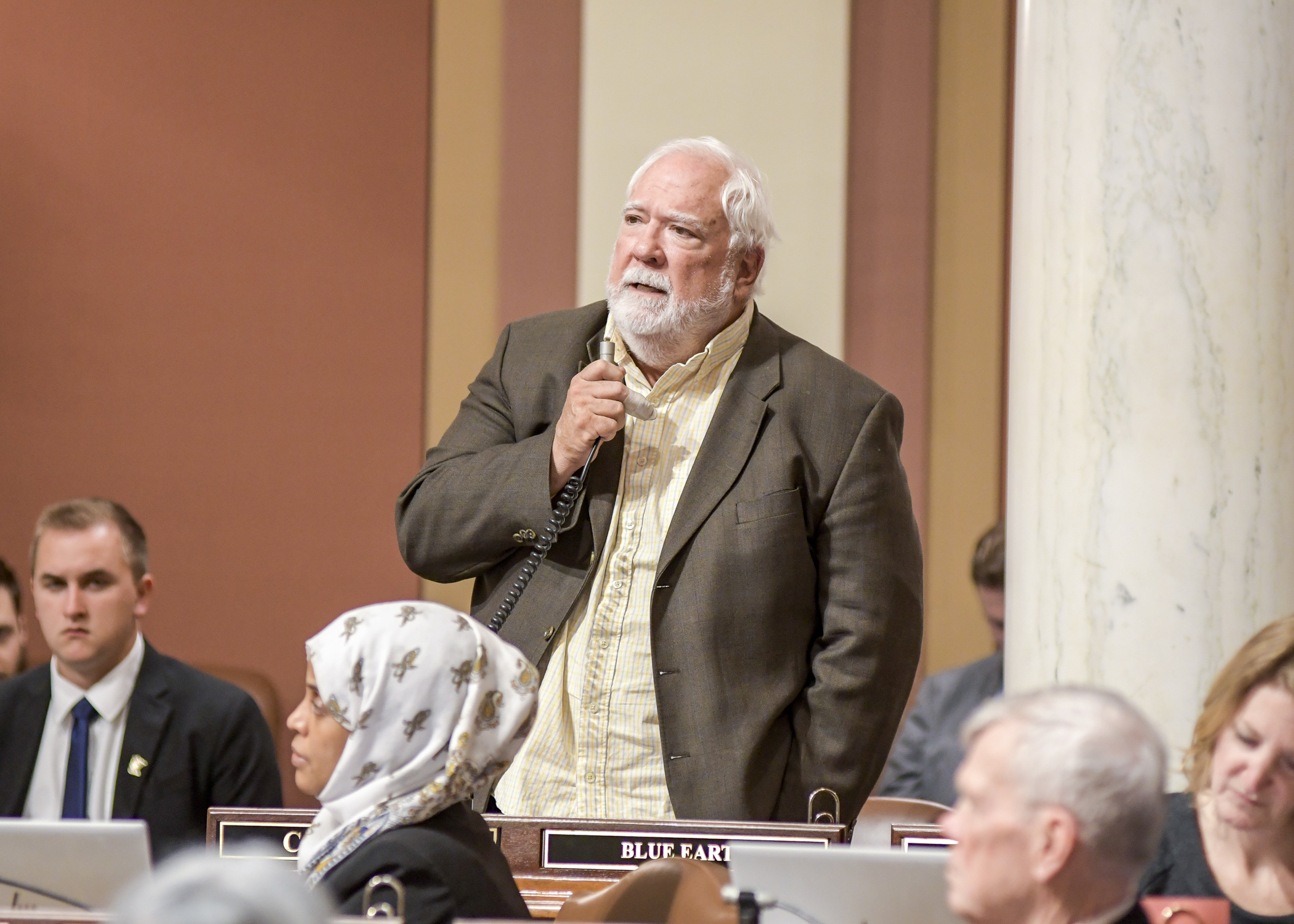 Rep. Jack Considine Jr. (DFL-Mankato) pictured on the House Floor during the 2019 session. Considine announced Wednesday he will not run for re-election in 2020. Photo by Andrew VonBank