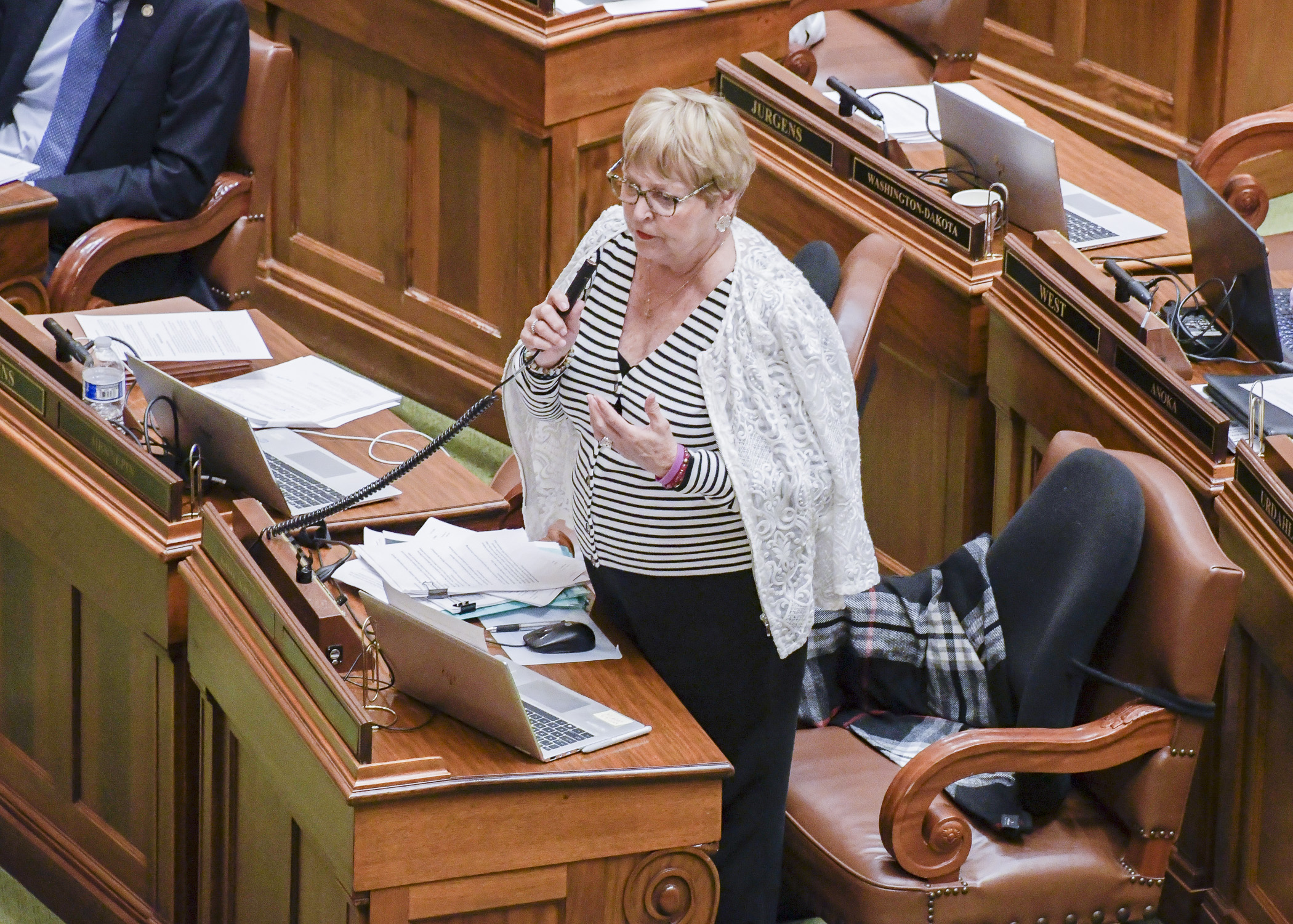 Rep. Sondra Erickson, pictured on the House Floor during a June 2021 special session. Erickson announced Feb. 23 she won't seek re-election in 2022. (Photo by Andrew VonBank)