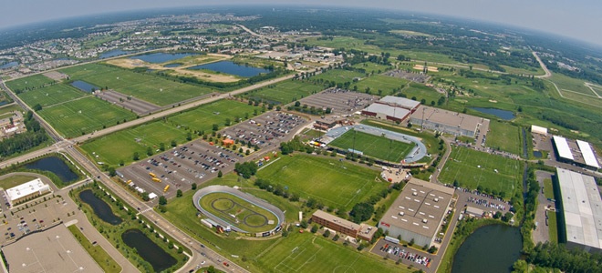 An aerial view of the National Sports Center in Blaine. Photo courtesy of the Minnesota Amateur Sports Commission