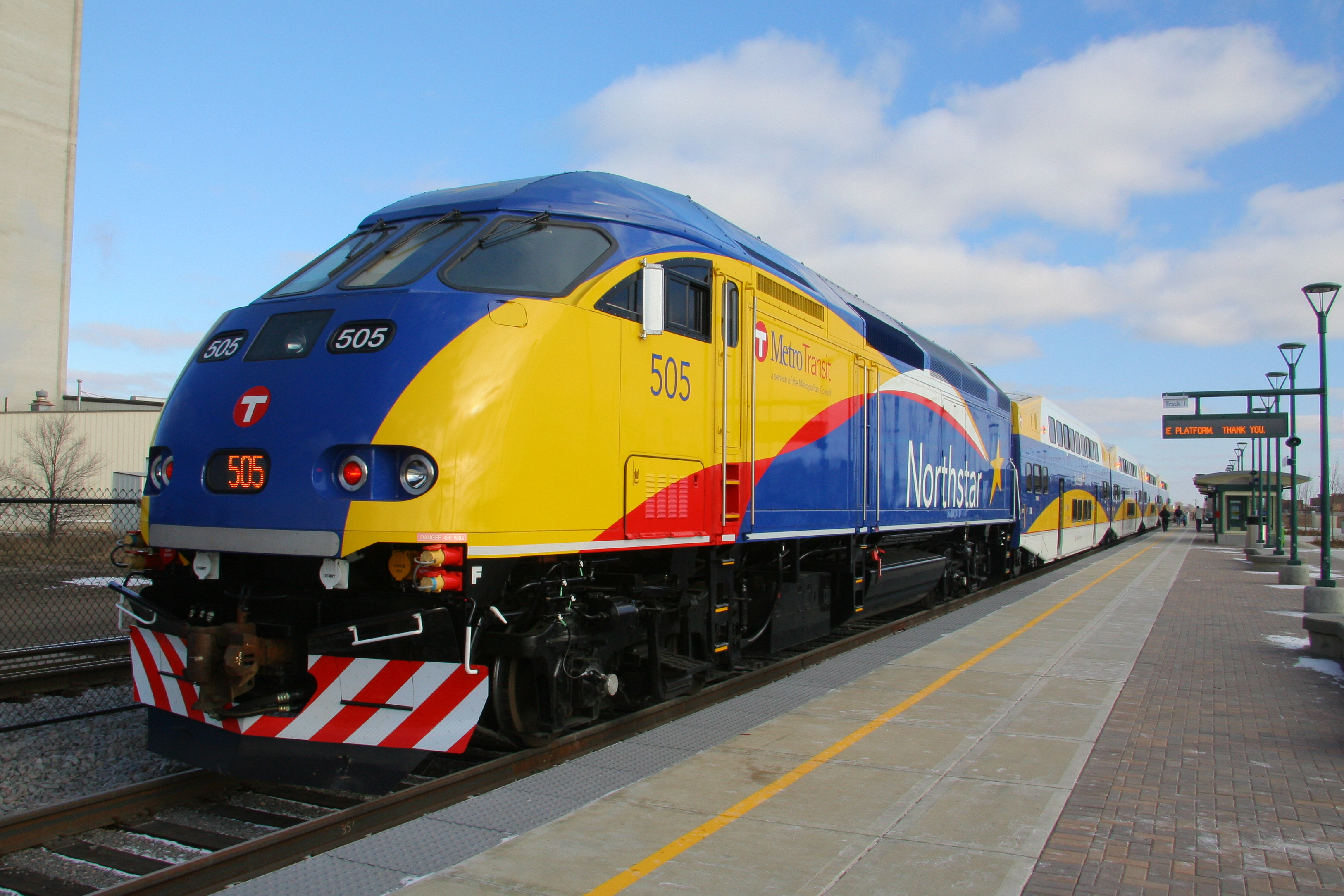 A Northstar Line train in Big Lake. Wikimedia Commons photo