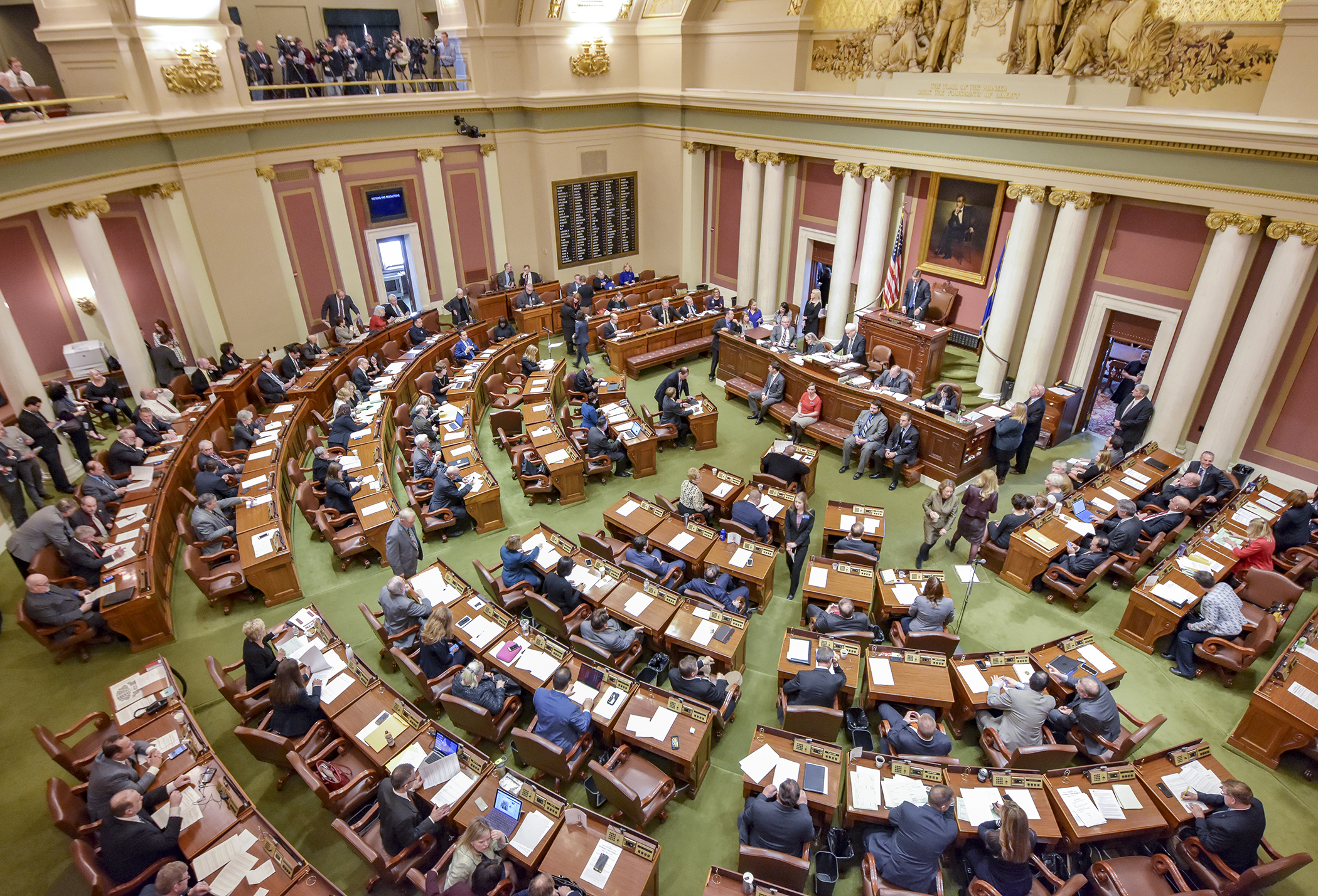 The House Chamber on Feb. 20, the opening day of the 2018 session. Photo by Andrew VonBank